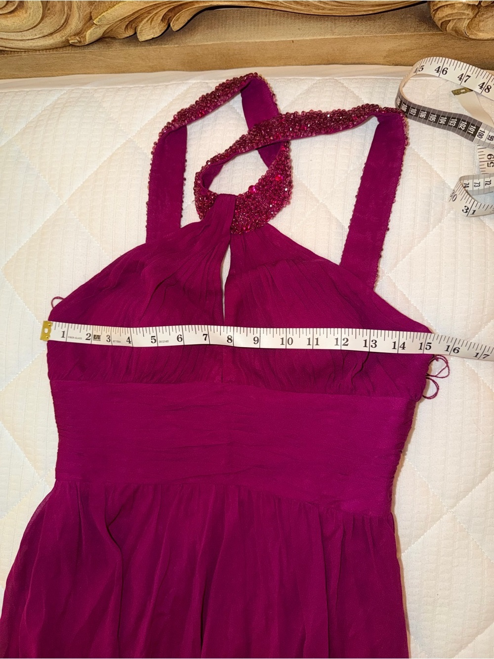 Aidan Mattox Burgundy Halter Gown - Picture 9 of 11
